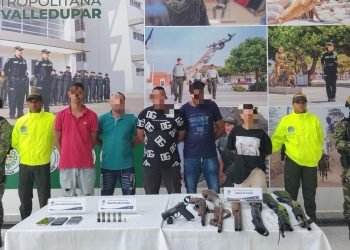 Cinco presuntos miembros del GAO Clan del Golfo fueron capturados con armamento de alto calibre en Valledupar