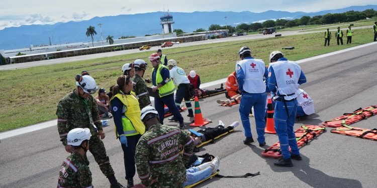 Gobernación del Cesar lideró simulacro de accidente aéreo en Valledupar