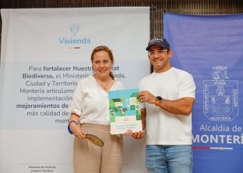 Alcalde de Montería, Hugo Kerguelén, y Ministra de Vivienda firmaron convenio para el mejoramiento de 600 viviendas