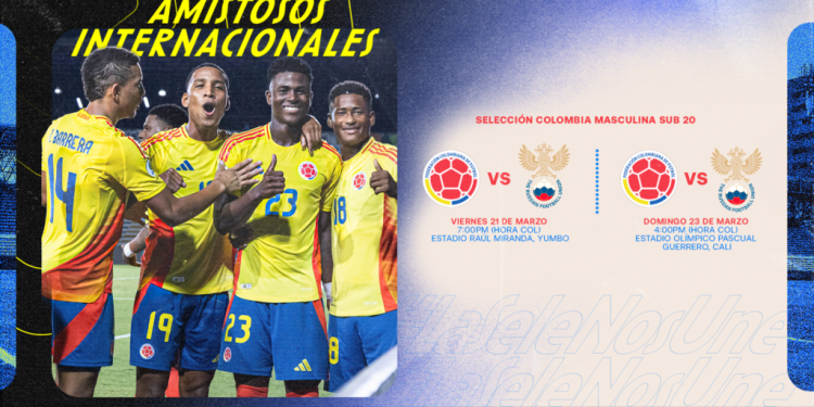 La Selección Colombia Masculina Sub-20 enfrentará a Rusia