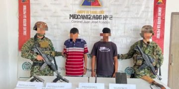 Acción ofensiva del Ejército Nacional logró la captura de dos presuntos integrantes del Clan del Golfo en Fonseca, La Guajira