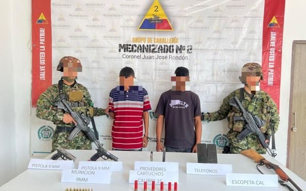 Acción ofensiva del Ejército Nacional logró la captura de dos presuntos integrantes del Clan del Golfo en Fonseca, La Guajira