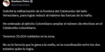 Presidente Petro solicita militarizar la frontera del Catatumbo del lado de Venezuela