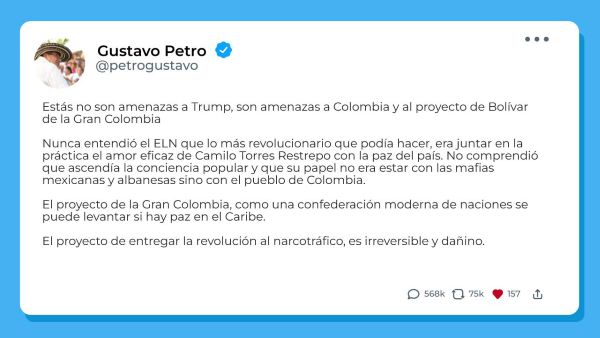 Presidente Petro ordena a la Fuerza Pública frenar paro armado del ELN